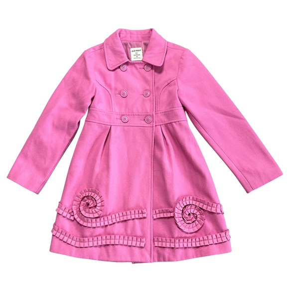 Old Navy Girls Wool-Blend Pink Winter Dress Coat size 8 - Picture 1 of 8
